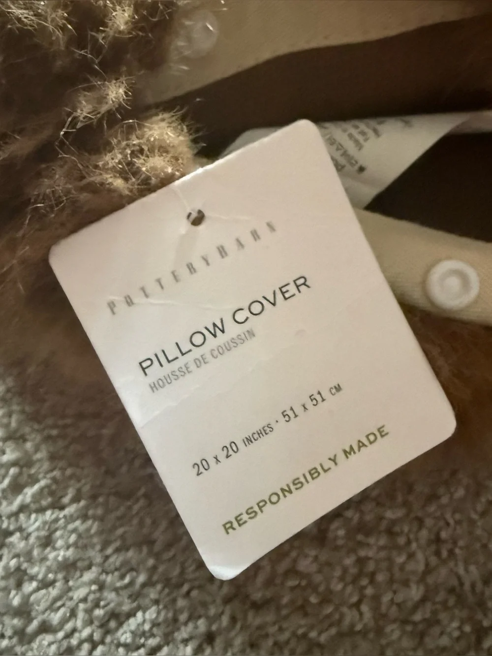 Pottery Barn Mink Faux Fur Pillow Cases 20 X 20 Tobacco